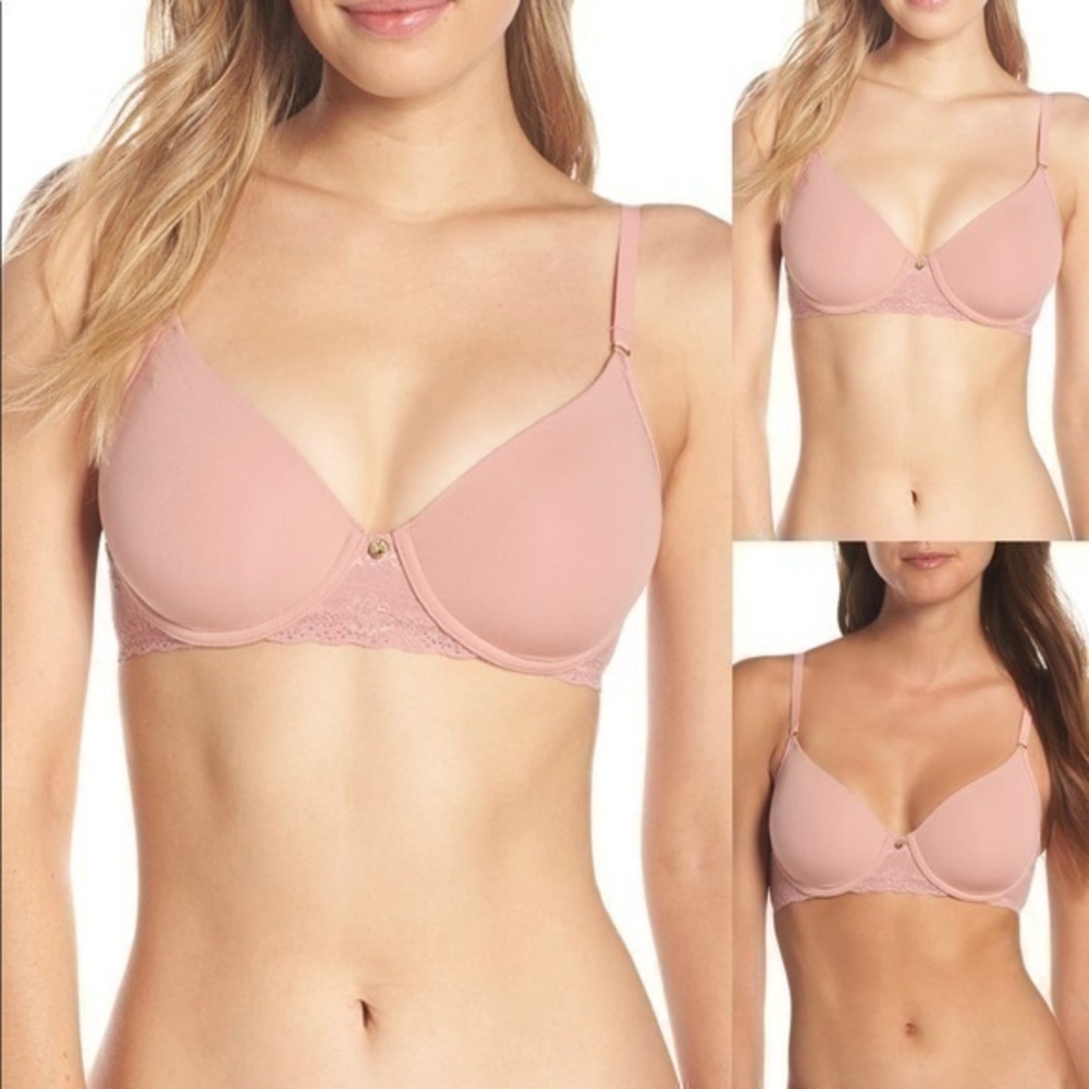 Natori Bliss Perfection Contour Underwire Bra 32D Frose Pink T-Shirt Bra